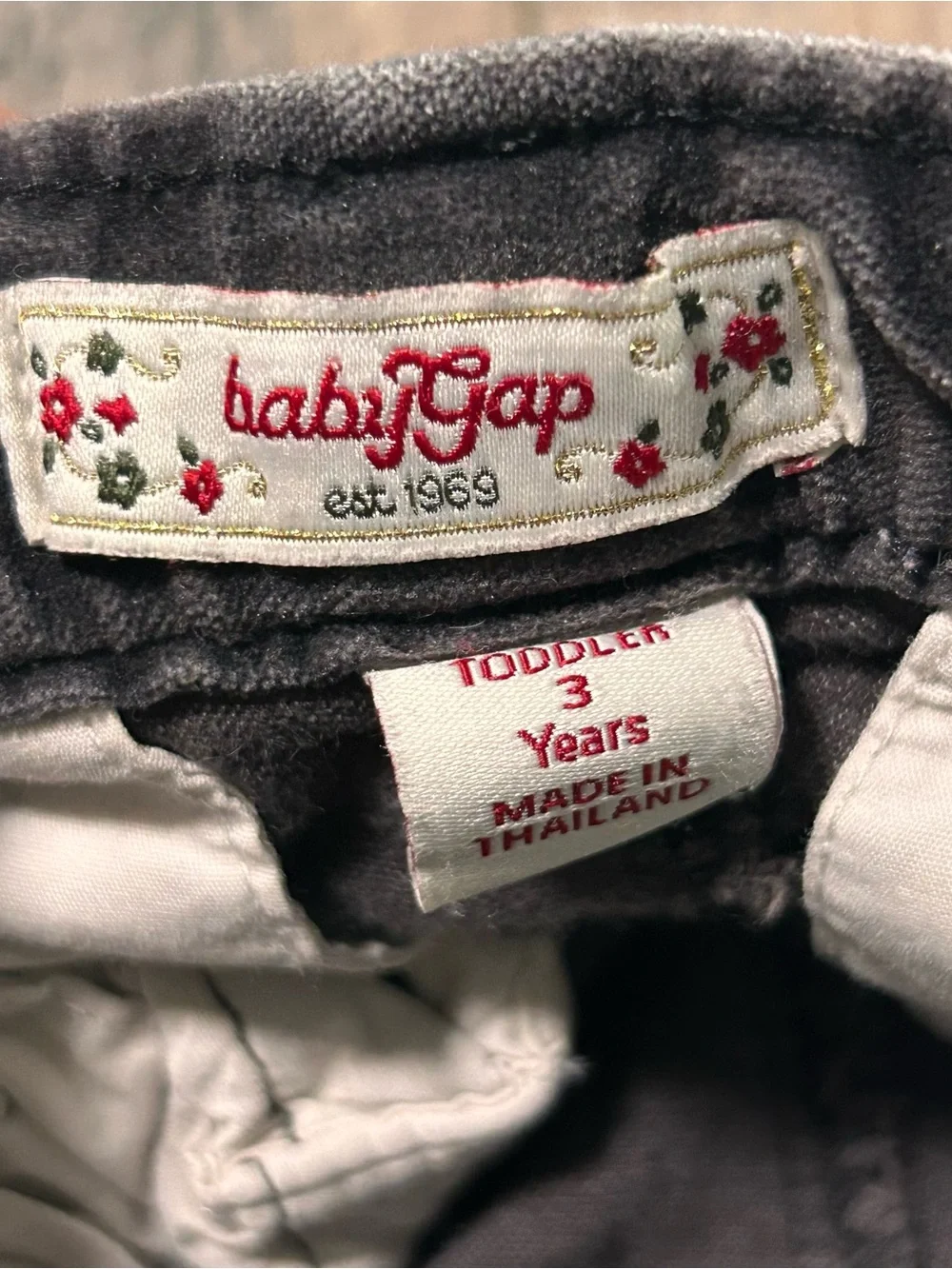 Baby Gap Size 3 Corduroy Pants - Adjustable Waist Gray Flare